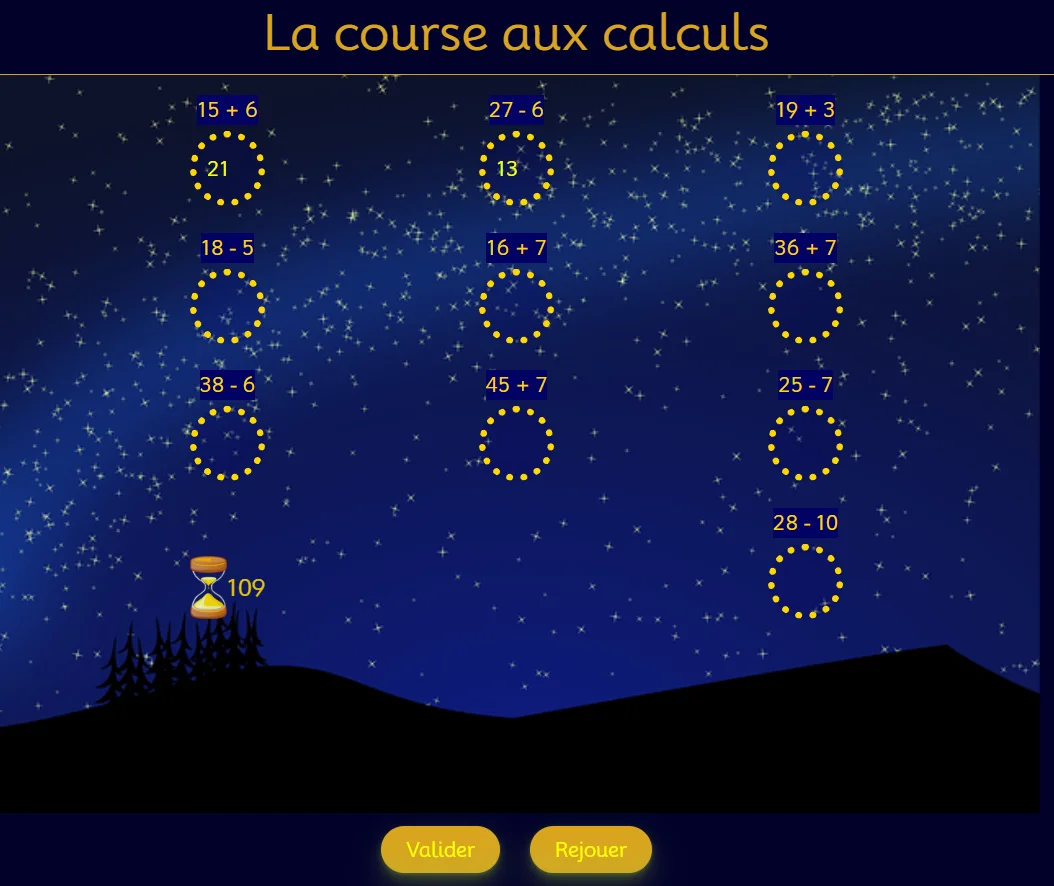 Course aux calculs